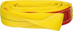Lift-All - 10' Long x 2" Wide, 3,200 Lb Vertical Capacity, 1 Ply, Polyester Web Sling - 2,500 Lb Choker Capacity, Yellow - Industrial Tool & Supply