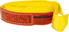 Lift-All - 12' Long x 2" Wide, 3,200 Lb Vertical Capacity, 1 Ply, Polyester Web Sling - 2,500 Lb Choker Capacity, Yellow - Industrial Tool & Supply