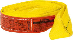 Lift-All - 14' Long x 2" Wide, 3,200 Lb Vertical Capacity, 1 Ply, Polyester Web Sling - 2,500 Lb Choker Capacity, Yellow - Industrial Tool & Supply