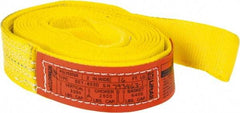 Lift-All - 16' Long x 2" Wide, 3,200 Lb Vertical Capacity, 1 Ply, Polyester Web Sling - 2,500 Lb Choker Capacity, Yellow - Industrial Tool & Supply