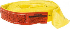 Lift-All - 18' Long x 2" Wide, 3,200 Lb Vertical Capacity, 1 Ply, Polyester Web Sling - 2,500 Lb Choker Capacity, Yellow - Industrial Tool & Supply