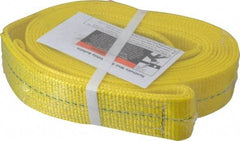Lift-All - 20' Long x 2" Wide, 3,200 Lb Vertical Capacity, 1 Ply, Polyester Web Sling - 2,500 Lb Choker Capacity, Yellow - Industrial Tool & Supply