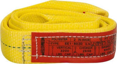 Lift-All - 4' Long x 2" Wide, 3,200 Lb Vertical Capacity, 1 Ply, Polyester Web Sling - 2,500 Lb Choker Capacity, Yellow - Industrial Tool & Supply