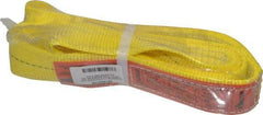 Lift-All - 6' Long x 2" Wide, 3,200 Lb Vertical Capacity, 1 Ply, Polyester Web Sling - 2,500 Lb Choker Capacity, Yellow - Industrial Tool & Supply