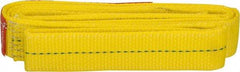 Lift-All - 8' Long x 2" Wide, 3,200 Lb Vertical Capacity, 1 Ply, Polyester Web Sling - 2,500 Lb Choker Capacity, Yellow - Industrial Tool & Supply