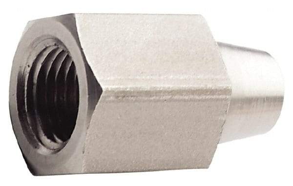 Made in USA - 1/2" Grade 316L Stainless Steel Pipe Fitting - FNPTF x Butt Weld End Connections - Industrial Tool & Supply