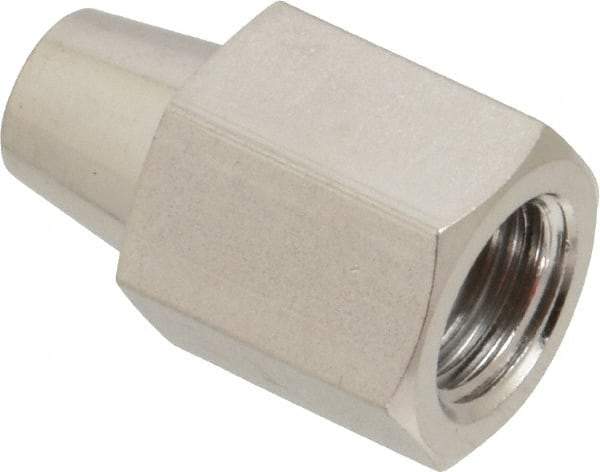Made in USA - 1/4" Grade 316L Stainless Steel Pipe Fitting - FNPTF x Butt Weld End Connections - Industrial Tool & Supply