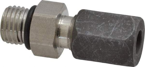 Made in USA - 1/4" OD, Grade 316Stainless Steel Male Connector - -75 to 750°F, 9/16" Hex, Comp x Straight Thread O-Ring Ends - Industrial Tool & Supply