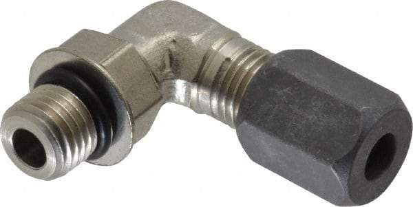 Made in USA - 1/4" OD, Grade 316Stainless Steel Male Elbow - -75 to 750°F, 7/16" Hex, - Industrial Tool & Supply