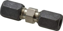 Made in USA - 1/4" OD, Grade 316Stainless Steel Union - -75 to 750°F, 1/2" Hex, Comp x Comp Ends - Industrial Tool & Supply