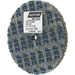 Norton - 3" Diam, 1/4" Face Width, 1/4" Center Hole, Fine Grade, Silicon Carbide Deburring Wheel - Unitized, Density 2 Grade - Industrial Tool & Supply