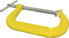 Gibraltar - Regular-Duty 6" Max Opening, 3-1/4" Throat Depth, Forged Steel Standard C-Clamp - 6,600 Lb Capacity, 0" Min Opening, Deep Throat - Industrial Tool & Supply