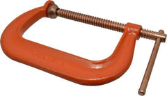 Gibraltar - Regular-Duty 6" Max Opening, 3-1/4" Throat Depth, Forged Steel Standard C-Clamp - 6,600 Lb Capacity, 0" Min Opening, Deep Throat, Copper Plated Screw - Industrial Tool & Supply