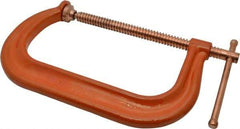 Gibraltar - Regular-Duty 8" Max Opening, 3-1/4" Throat Depth, Forged Steel Standard C-Clamp - 6,900 Lb Capacity, 0" Min Opening, Deep Throat, Copper Plated Screw - Industrial Tool & Supply