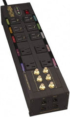 Tripp-Lite - 10 Outlets, 120 VAC15 Amps, 10' Cord, Power Outlet Strip - Floor, Keyhole Mount, 5-15 NEMA Configuration, 3-1/2" Strip - Industrial Tool & Supply