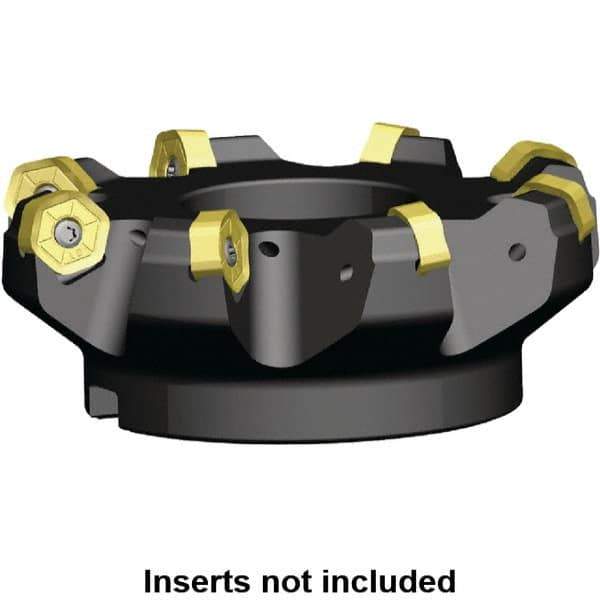 Kennametal - 4 Inserts, 2.672" Cutter Diam, 0.087" Max Depth of Cut, Indexable High-Feed Face Mill - 0.8661" Arbor Hole Diam, 1.595" High, KSHR Toolholder, HNGJ 0905.. Inserts, Series Dodeka High-Feed - Industrial Tool & Supply