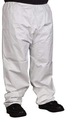 PRO-SAFE - Size L, Microporous Spun Bonded Polyolefin General Purpose Work Pants - White - Industrial Tool & Supply