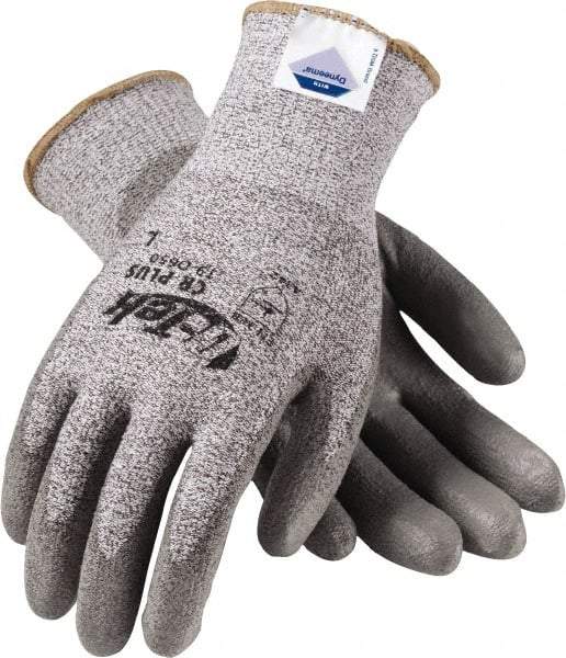 PIP - Size S (7), ANSI Cut Lvl 2, Puncture Lvl 2, Abrasion Lvl 4, Polyurethane Coated Cut Resistant Gloves - Palm & Fingers Coated, Dyneema/Nylon/Lycra Lining, Knit Wrist, Gray, Paired - Industrial Tool & Supply