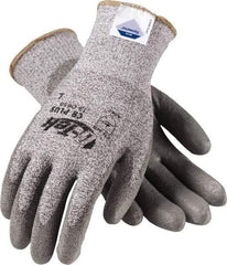 PIP - Size S (7), ANSI Cut Lvl 2, Puncture Lvl 2, Abrasion Lvl 4, Polyurethane Coated Cut Resistant Gloves - Palm & Fingers Coated, Dyneema/Nylon/Lycra Lining, Knit Wrist, Gray, Paired - Industrial Tool & Supply