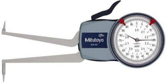 Mitutoyo - 2 to 2.8" Inside Dial Caliper Gage - 0.0005" Graduation, 0.0015" Accuracy, 3.3" Leg Length, 0.31" Deep x 0.06" Wide Groove, Ball Contact Points - Industrial Tool & Supply