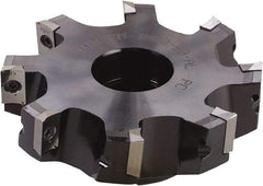 Kyocera - 8 Inserts, 4" Cut Diam, 1" Arbor Diam, 0.64" Max Depth of Cut, Indexable Square-Shoulder Face Mill - 0° Lead Angle, 1.57" High, APET 1604 Insert Compatibility - Industrial Tool & Supply