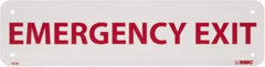 NMC - Emergency Exit, Plastic Exit Sign - 12" Wide x 3" High, Glow-in-the-Dark - Industrial Tool & Supply