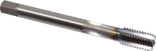 OSG - M12x1.75 Metric Coarse 6H 4 Flute TiCN Finish Powdered Metal Straight Flute Machine Tap - Bottoming, Right Hand Thread, 3-3/8" OAL, 1-21/32" Thread Length, D6 Limit, Oversize - Exact Industrial Supply