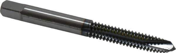 OSG - 1/4-20 UNC, 3 Flute, TiCN Finish, Powdered Metal Spiral Point Tap - Plug Chamfer, Right Hand Thread, 2-1/2" OAL, 1" Thread Length, 0.255" Shank Diam, 2B Class of Fit, Series 312TI - Exact Industrial Supply