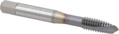 OSG - 5/16-18 UNC, 3 Flute, TiCN Finish, Powdered Metal Spiral Point Tap - Plug Chamfer, Right Hand Thread, 2-23/32" OAL, 1-1/8" Thread Length, 0.318" Shank Diam, 3B Class of Fit, Series 312TI - Exact Industrial Supply