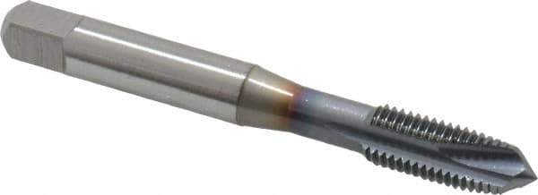 OSG - 5/16-24 UNF, 3 Flute, TiCN Finish, Powdered Metal Spiral Point Tap - Plug Chamfer, Right Hand Thread, 2-23/32" OAL, 1-1/8" Thread Length, 0.318" Shank Diam, 3B Class of Fit, Series 312TI - Exact Industrial Supply