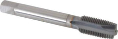 OSG - 1/2-20 UNF, 3 Flute, TiCN Finish, Powdered Metal Spiral Point Tap - Plug Chamfer, Right Hand Thread, 3-3/8" OAL, 1-21/32" Thread Length, 0.367" Shank Diam, 3B Class of Fit, Series 312TI - Exact Industrial Supply