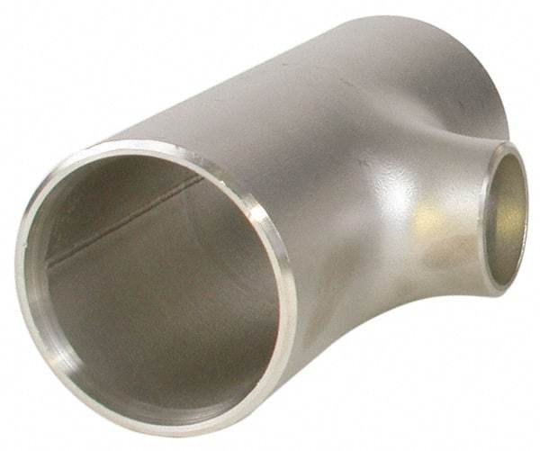 Merit Brass - 4 x 3" Grade 304L Stainless Steel Pipe Tee - Butt Weld x Butt Weld x Butt Weld End Connections - Industrial Tool & Supply