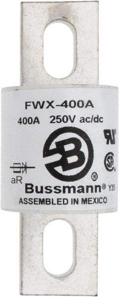 Cooper Bussmann - 250 VAC/VDC, 400 Amp, Fast-Acting Semiconductor/High Speed Fuse - Stud Mount Mount, 3-27/32" OAL, 200 (RMS), 50 at DC kA Rating, 1-1/2" Diam - Industrial Tool & Supply