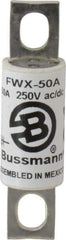 Cooper Bussmann - 250 VAC/VDC, 50 Amp, Fast-Acting Semiconductor/High Speed Fuse - Stud Mount Mount, 3-3/16" OAL, 200 (RMS), 50 at DC kA Rating, 0.81" Diam - Industrial Tool & Supply