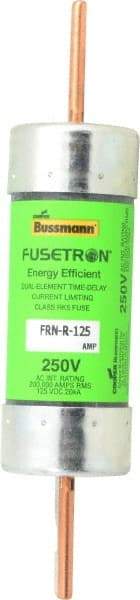 Cooper Bussmann - 125 VDC, 250 VAC, 125 Amp, Time Delay General Purpose Fuse - Bolt-on Mount, 7-1/8" OAL, 20 at DC, 200 (RMS) kA Rating, 1-9/16" Diam - Industrial Tool & Supply