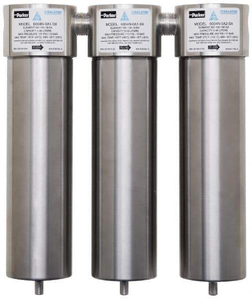 Parker - 3/4" Port, 10" High x 13" Wide, FRL Filter with Stainless Steel Bowl & Automatic Drain - 175 Max psi, 120°F Max - Industrial Tool & Supply