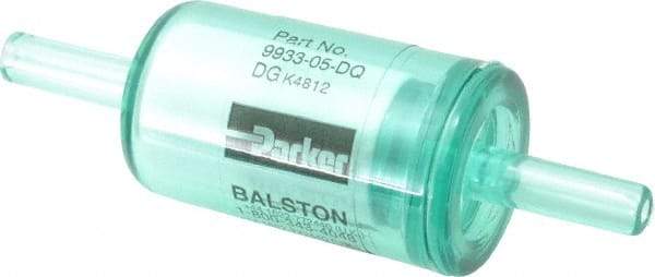 Parker - 1/4" Outlet, 125 Max psi, Inline Filters, Regulators & Lubricators - 10.1 CFM, Disposable Gas or Liquid Filter, 3-1/4" Long - Industrial Tool & Supply