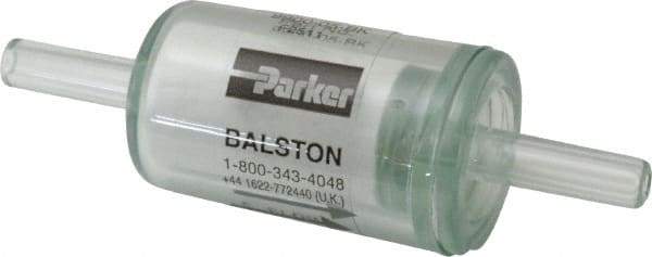 Parker - 1/4" Outlet, 125 Max psi, Inline Filters, Regulators & Lubricators - 6.6 CFM, Disposable Gas or Liquid Filter, 3-1/4" Long - Industrial Tool & Supply