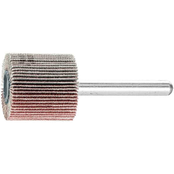 PFERD - 1" Diam x 1" Face Width, Aluminum Oxide Coated Mounted Flap Wheel - 1/4" Shank Mount, 120 Grit, 25,000 Max RPM - Industrial Tool & Supply