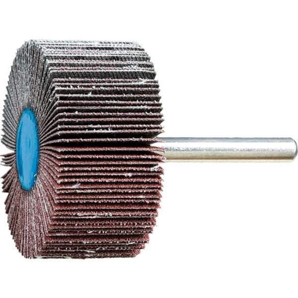 PFERD - 2" Diam x 1" Face Width, Aluminum Oxide Coated Mounted Flap Wheel - 1/4" Shank Mount, 120 Grit, 23,000 Max RPM - Industrial Tool & Supply