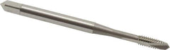 OSG - #5-40 UNC, 2 Flute, Bright Finish, Vanadium High Speed Steel Spiral Point Tap - Bottoming Chamfer, Right Hand Thread, 1-15/16" OAL, 5/8" Thread Length, 0.141" Shank Diam, 2B/3B Class of Fit - Exact Industrial Supply