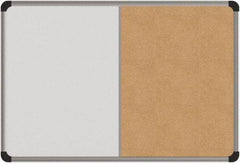 UNIVERSAL - 24" Wide x 18" High Dry Erase Combination Cork Bulletin Board - Melamine, Natural & White - Industrial Tool & Supply