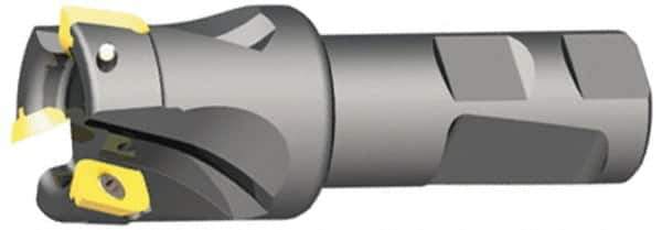 Kennametal - 1-1/2" Cut Diam, 0.404" Max Depth of Cut, 1" Shank Diam, 4.03" OAL, Indexable Square Shoulder End Mill - LFEW 252... Inserts, Cylindrical Shank, 0° Lead Angle - Industrial Tool & Supply