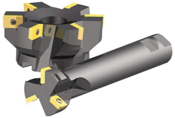 Kennametal - 2" Cut Diam, 0.58" Max Depth of Cut, 1-1/4" Shank Diam, Indexable Plunge End Mill - Straight Shank, XPCW 2533L, XPMT 2533L Insert Style, KISZR Toolholder Style, Through Coolant - Industrial Tool & Supply