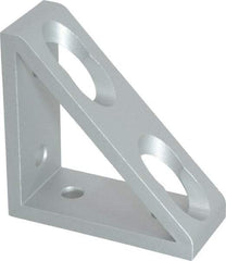 80/20 Inc. - 1.31" Wide, 3" High, Open Shelving 4 Hole Inside Corner Gusset - Aluminum, 3" Deep, Use with Series 15 & Bolt Kit 3320 - Industrial Tool & Supply