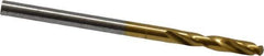Guhring - #36 130° Parabolic Flute Cobalt Screw Machine Drill Bit - TiN Finish, Right Hand Cut, 16mm Flute Length, 46mm OAL, Standard Point, Straight Shank - Industrial Tool & Supply