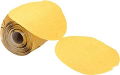 Norton - 5" Diam, 180 Grit Aluminum Oxide Adhesive PSA Disc - Fine Grade, Yellow, C Weighted Backing, Flexible - Industrial Tool & Supply
