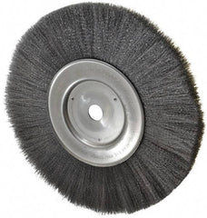Weiler - 10" OD, 3/4" Arbor Hole, Crimped Steel Wheel Brush - 3/4" Face Width, 2-1/2" Trim Length, 0.006" Filament Diam, 4,000 RPM - Industrial Tool & Supply