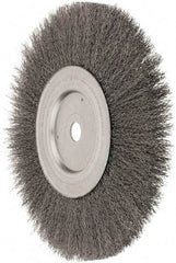 Weiler - 10" OD, 3/4" Arbor Hole, Crimped Steel Wheel Brush - 3/4" Face Width, 2-1/2" Trim Length, 0.0118" Filament Diam, 4,000 RPM - Industrial Tool & Supply