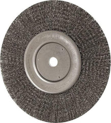 Weiler - 10" OD, 3/4" Arbor Hole, Crimped Steel Wheel Brush - 3/4" Face Width, 2-1/2" Trim Length, 0.014" Filament Diam, 4,000 RPM - Industrial Tool & Supply